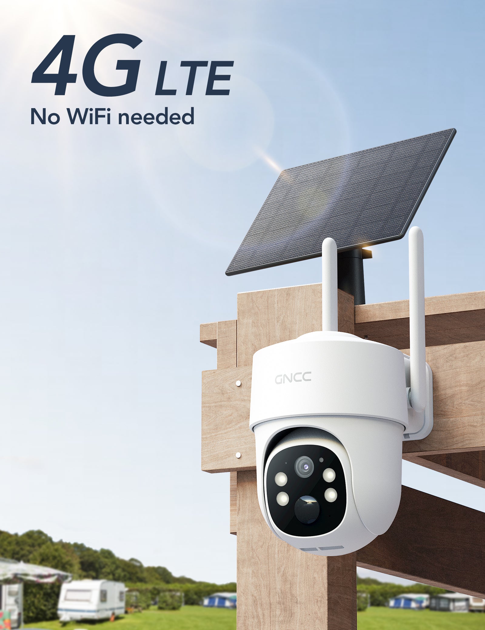 GNCC W3 4G LTE Cellular Wireless Outdoor Security Camera